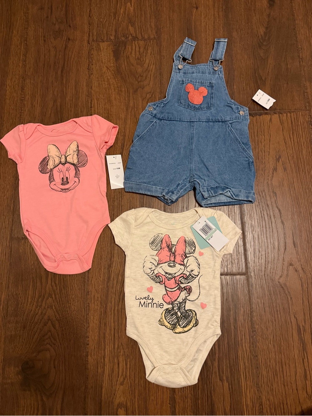Disney Girls Pink & Denim Minnie Mouse Matching Set